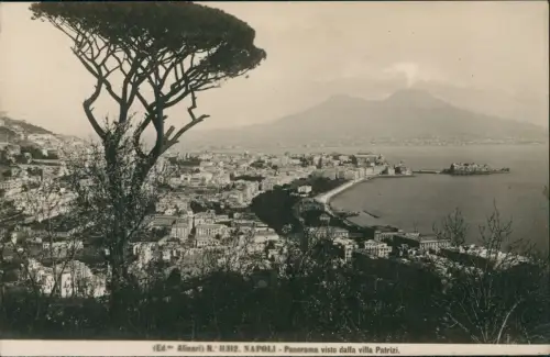Neapel Napoli Panorama visto dalla villa Patrizi - Vesuv - Fotokarte 1929