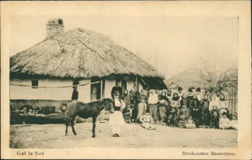 Rumänien România Casă la Țară Rumänisches Bauernhaus Trachten Typen 1916