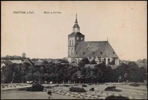 Ansichtskarte Altentreptow Treptow an der Tollense Blick auf die Kirche 1918