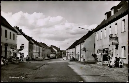 Ansichtskarte Waidhaus Straßenpartie und Pension 1961