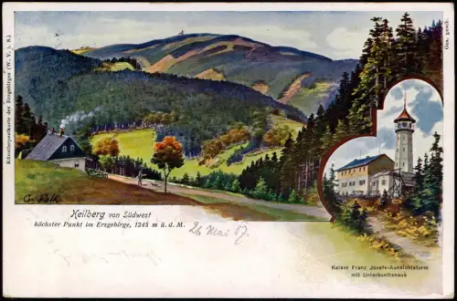 Sankt Joachimsthal Jáchymov Keilberg Klínovec 2 Bild Straße Aussichtsturm 1908