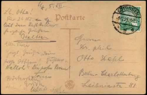 Ansichtskarte Göttingen Ratsweinstube 1922