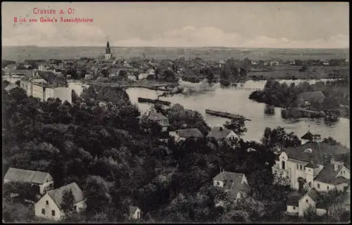 Crossen an der Oder Krosno Odrzańskie Blick von Geike's Aussichtsturm 1912