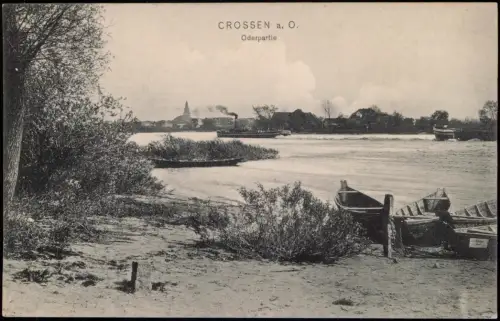 Postcard Crossen an der Oder Krosno Odrzańskie Oderpartie 1912