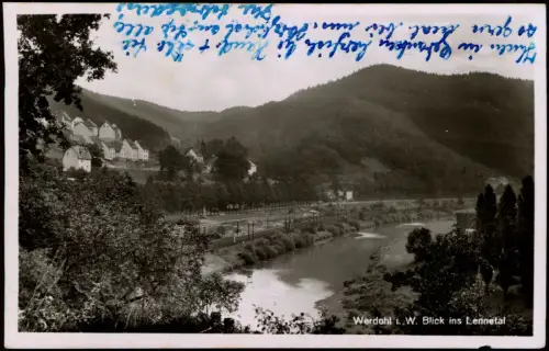 Ansichtskarte Werdohl Blick ins Lennetal 1945