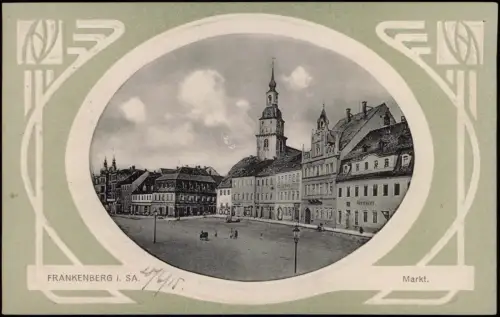 Frankenberg (Sachsen) Marktplatz - Jugendstilornament 1915 Passepartout