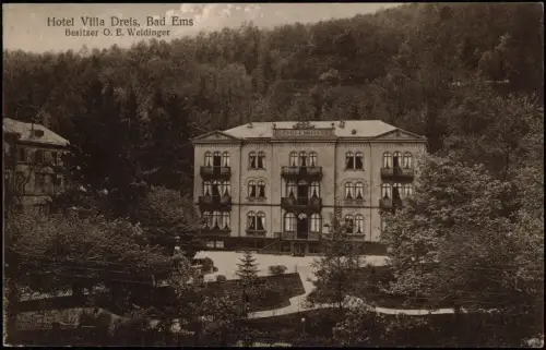 Ansichtskarte Bad Ems Hotel Villa Dreis 1921