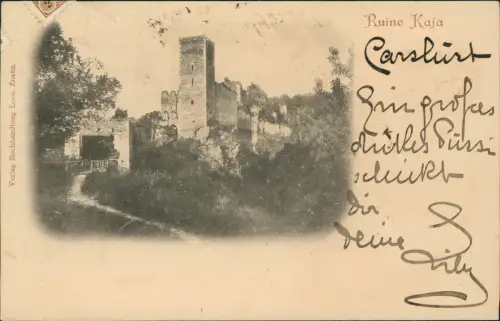 Ansichtskarte Waldviertel Ruine Kaja 1899