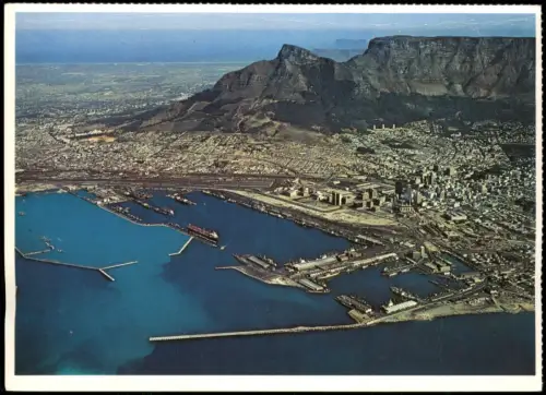 Kapstadt Kaapstad Luftaufnahme von Hafen, Stadt und Tafelberg 1970