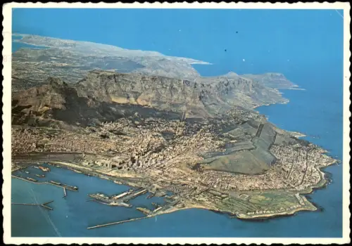 Postcard Kapstadt Kaapstad Luftaufnahme von Kapstadt mit Tafelberg 1974