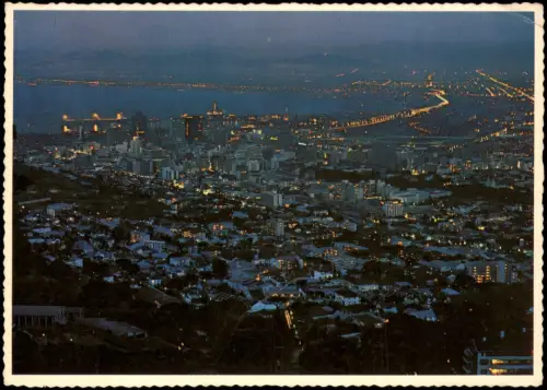 Kapstadt Kaapstad Nächtlicher Blick auf Stadt und Hafen vom Signal Hill 1972