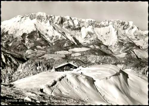 Ansichtskarte Berchtesgaden Schihütte am Roßfeld mit Untersberg 1970