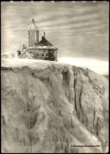 Schreiberhau Szklarska Poręba Schneegrubenbaude im Winter Fotokarte 1956