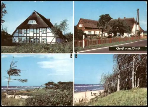 Born a. Darß Wieck - Fachwerkhaus, Born Bauernhof, Weststrand bei Born 1978
