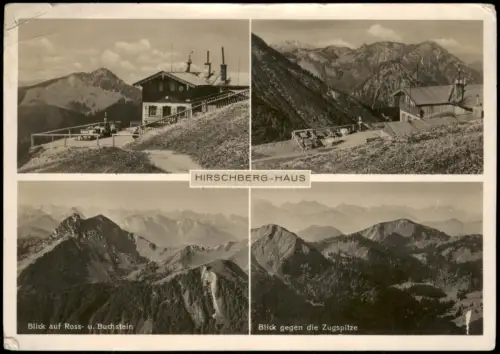 Kreuth Hirschberg-Haus Panorama  auf Ross- und Buchstein sowie Zugspitze 1935