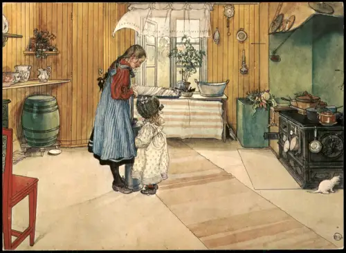 Ansichtskarte  Köket (Die Küche) von Carl Larsson 1974