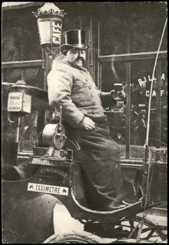 CPA Paris Historisches Pariser Taxi mit Chauffeur 1982