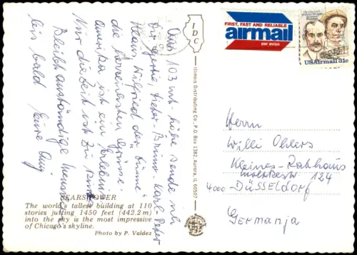 Postcard Chicago Sears Tower 1980