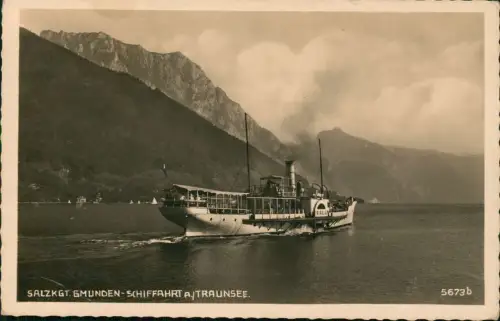 Ansichtskarte Gmunden (Salzkammergut) Dampfer Gmunden-Schiffahrt 1938