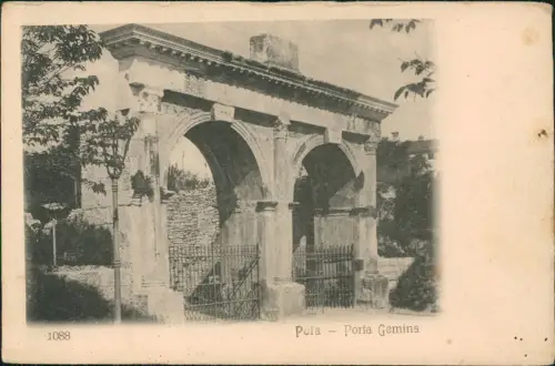 Postcard Pula Pola Porta Gemina 1903