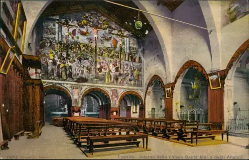 Ansichtskarte Lugano Interno della chiesa Santa Maria degli Angioli 1912