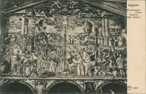 Ansichtskarte Lugano Crocifissione,Chiesa Madonnadegli Angioli. 1914