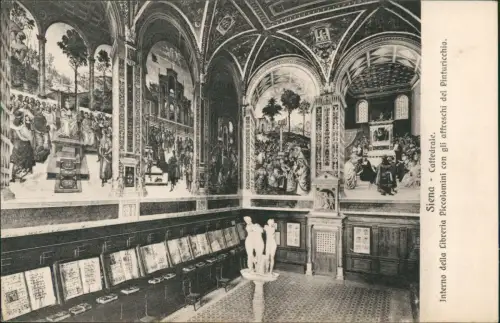 Siena Interno della Libreria Piccolomini con gli affreschi del Pinturicchio 1913