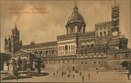 Cartolina Palermo Palermo (Palermu) La Cattedrale 1922