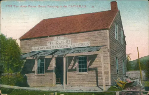 Postcard Catskill 1787 The oldest Frame House Standing 1916  New York USA