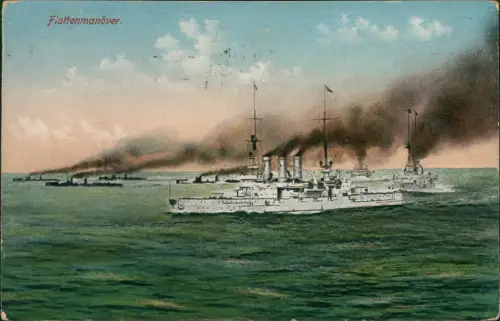 Schiffe Kriegsschiffe Marine Flottenmanöver. 1912  Bordstempel Hertha