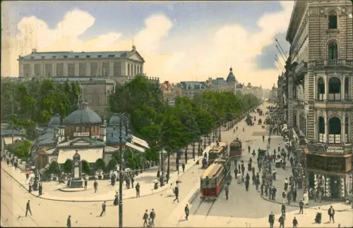 Ansichtskarte Hannover Kröpcke Straße Straßenbahn 1909