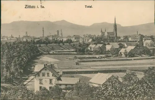Ansichtskarte Zittau Weg zur Stadt 1920