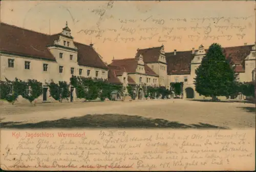 Ansichtskarte Wermsdorf Jagdschloss - colorierte AK 1908