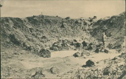 Ansichtskarte  Militaria Feldpostkarte Soldat im Minenloch 1916