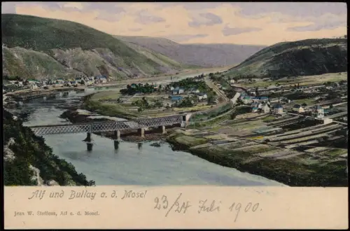 Ansichtskarte Alf-Bullay Stadtblick colorierte AK 1900