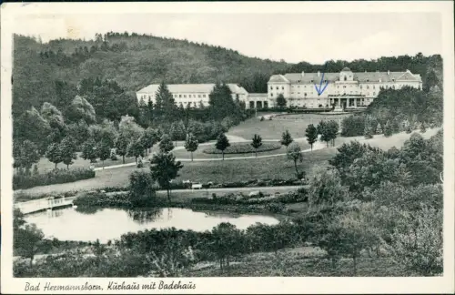 Ansichtskarte Bad Hermannsborn-Bad Driburg Park, Kurhaus und Badehaus 1968