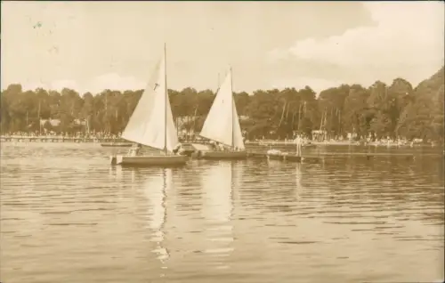 Arendsee (Mecklenburg-Vorpommern )-Kühlungsborn Strand Segelboote Anleger 1968