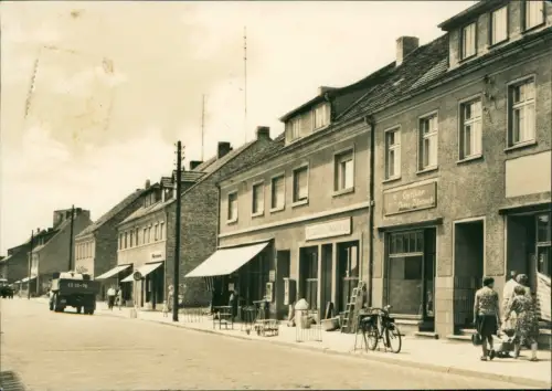 Ansichtskarte Wriezen (Oder) Leninstraße Geschäfte LKW 1965
