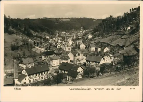 Ansichtskarte Krippen-Bad Schandau Stadtpartie 1953 Walter Hahn:3628