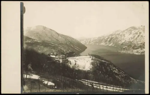 Ansichtskarte Agra TI See Hotel Straße und Berge 1912