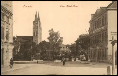 Ansichtskarte Oschatz Prinz Albert-Platz. 1915