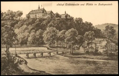 Niederwiesa Schloß Lichtenwalde Mühle Zschopautale Künstlerkarte 1916