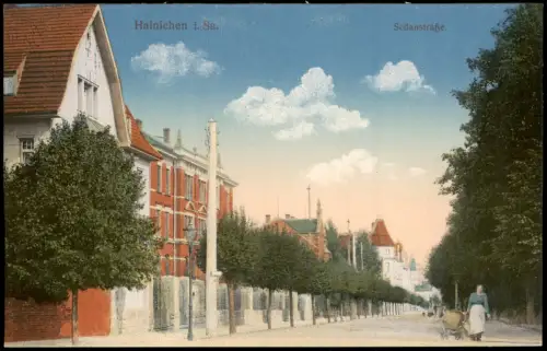Ansichtskarte Hainichen Sedanstraße 1916