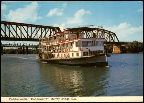 Postcard Murray Bridge Raddampfer Coonawarra auf dem Murray River 1971