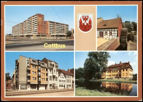 Cottbus  Stadtring, Spreewehrmühle, Wendisches Viertel, Schloss 1989