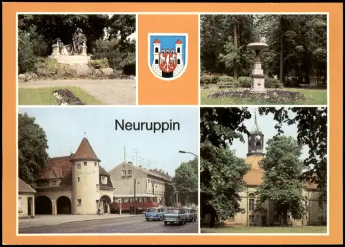 Neuruppin Fontanedenkmal Am Bahnhof Rheinsberger Tor Stadtkirche 1989