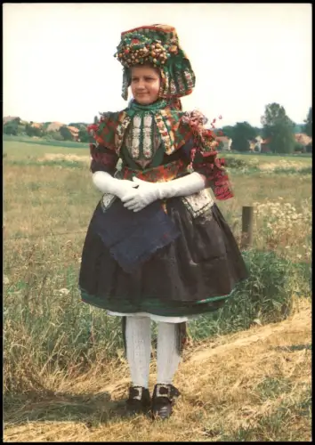 Ansichtskarte .Hessen Schwälmer Braut in hessischer Tracht 1980