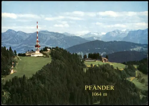 Bregenz Pfänderspitze mit Berghaus und Pfänderbahn-Bergstation 1984