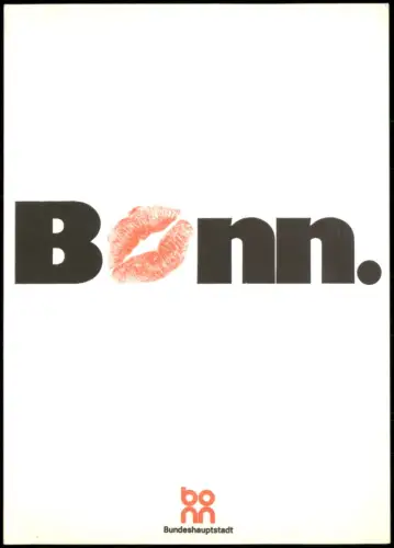 Ansichtskarte Bonn Schriftzug mit Kussmund 1985