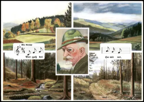 Anton Günther, Erzgebirgischer Heimatdichter mit Liedtext und Landschaft 1990